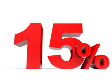 Kırmızı on beş yüzde. 15 indirim.