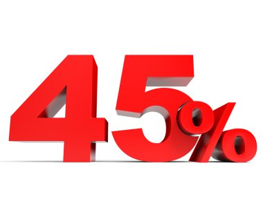 Kırmızı kırk beş yüzde. 45 indirim.