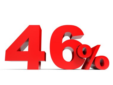 Kırmızı kırk altı yüzde. 46 indirim.