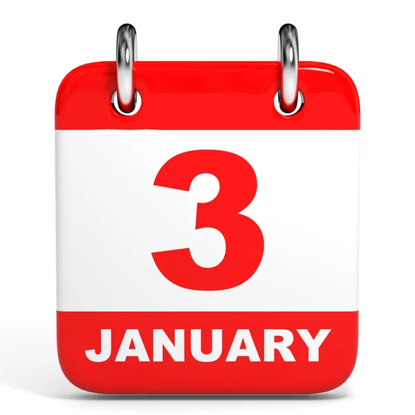 Calendar. 3 January. — Stock Photo, Image
