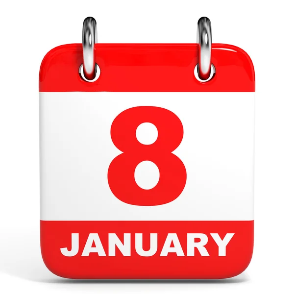 Calendario. 8 de enero . — Foto de Stock