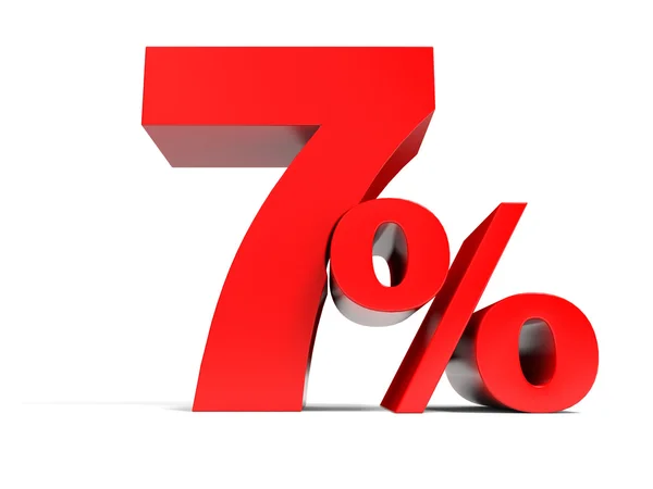 Röd sju procents rabatt. Rabatt 7. — Stockfoto