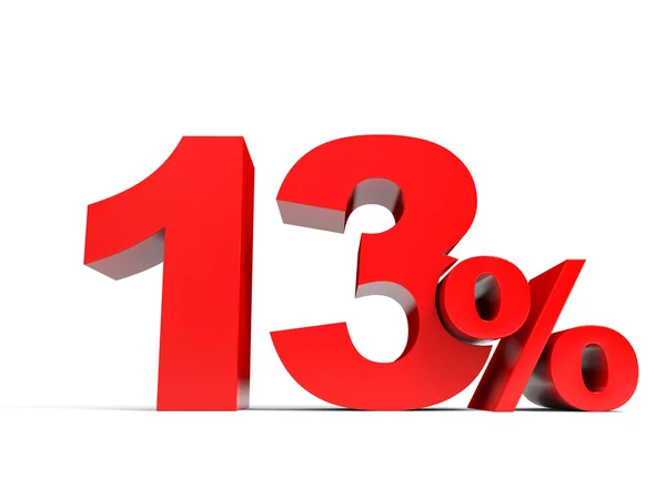 Red thirteen percent off. Discount 13. — Stock Photo, Image