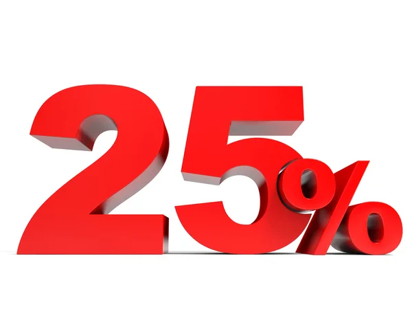 Red twenty five percent off. Discount 25. — Stock Photo, Image