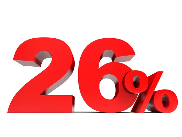 Red twenty six percent off. Discount 26. — Stock Photo, Image