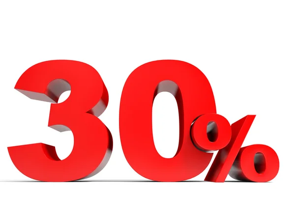 Red thirty percent off. Discount 30. — Stock Photo, Image