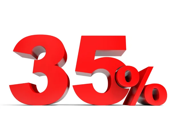 Red thirty five percent off. Discount 35. — Stock Photo, Image