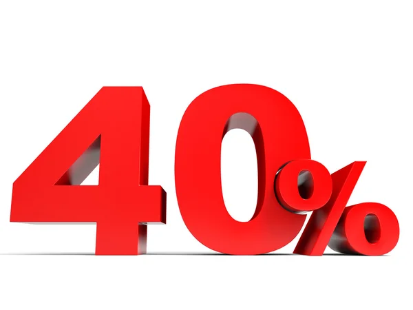 Red forty percent off. Discount 40. — Stock Photo, Image