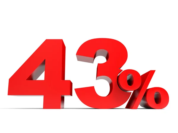Red forty three percent off. Discount 43. — Stock Photo, Image