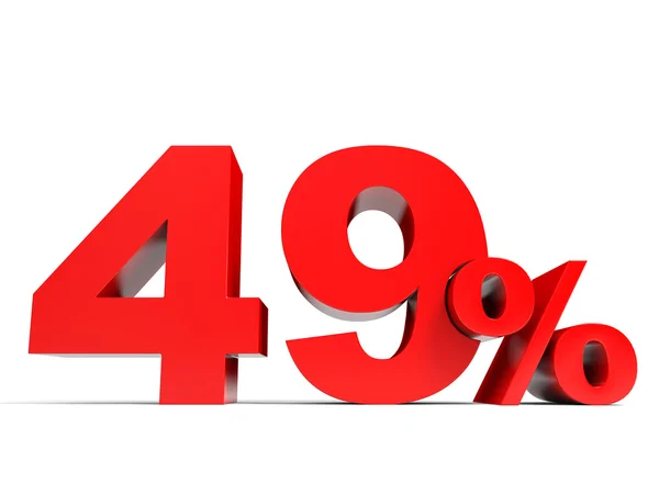 Red forty nine percent off. Discount 49. — Stock Photo, Image