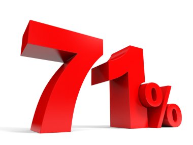 Kırmızı yetmiş bir yüzde. 71 indirim.