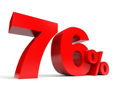 Kırmızı yetmiş altı yüzde. 76 indirim.