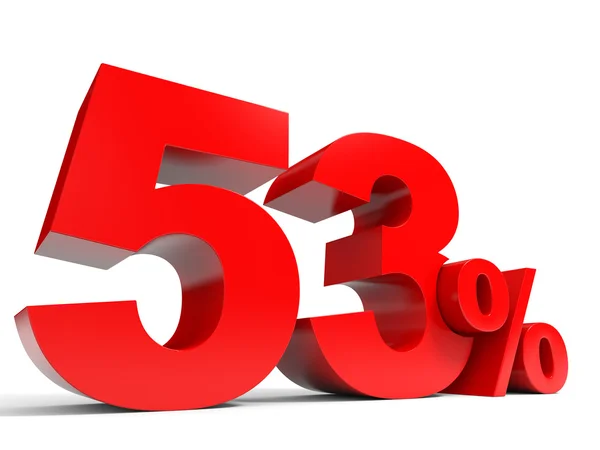 Red fifty three percent off. Discount 53. — Stock Photo, Image