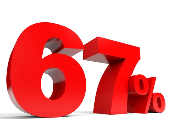 Red sixty seven percent off. Discount 67. — Stock Photo, Image