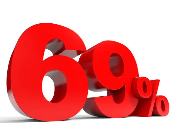 Red sixty nine percent off. Discount 69. — Stock Photo, Image