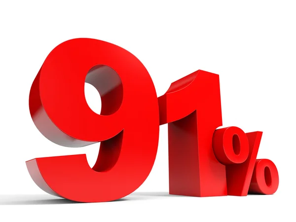 Red ninety one percent off. Discount 91. — Stock Photo, Image