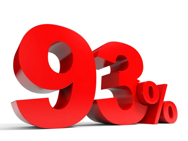 Red ninety three percent off. Discount 93. — Stock Photo, Image