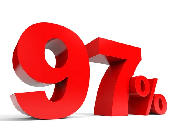 Red ninety seven percent off. Discount 97. — Stock Photo, Image