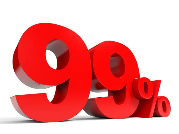 Red ninety nine percent off. Discount 99. — Stock Photo, Image