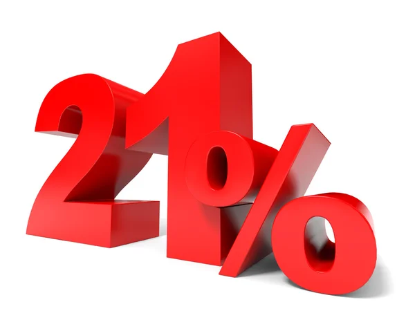 Red twenty one percent off. Discount 21. — Stock Photo, Image