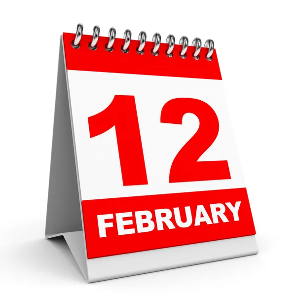 Calendario. 12 de febrero . — Foto de Stock