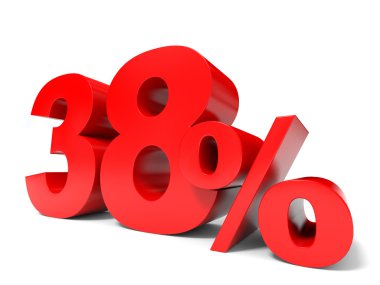 Kırmızı otuz sekiz yüzde. 38 indirim.