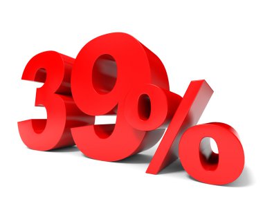 Kırmızı otuz dokuz yüzde. 39 indirim.