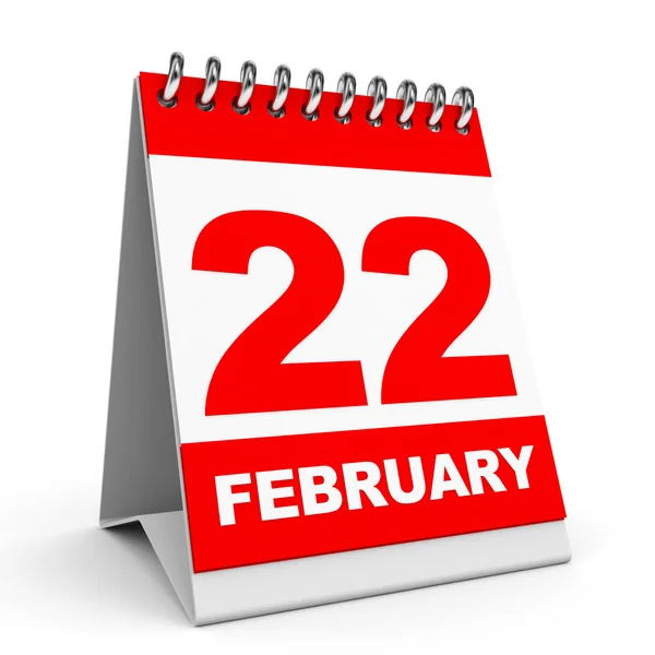 Calendario. 22 de febrero . —  Fotos de Stock