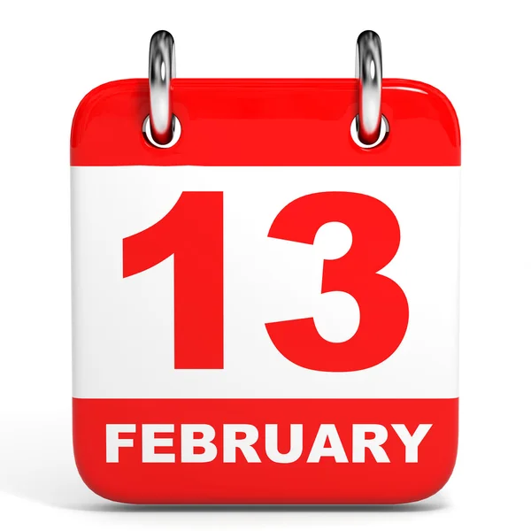 Calendario. 13 de febrero . — Foto de Stock