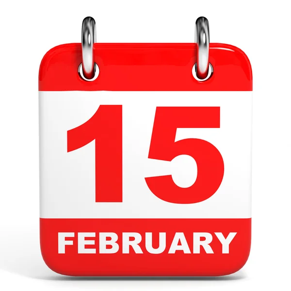 Calendario. 15 de febrero . —  Fotos de Stock