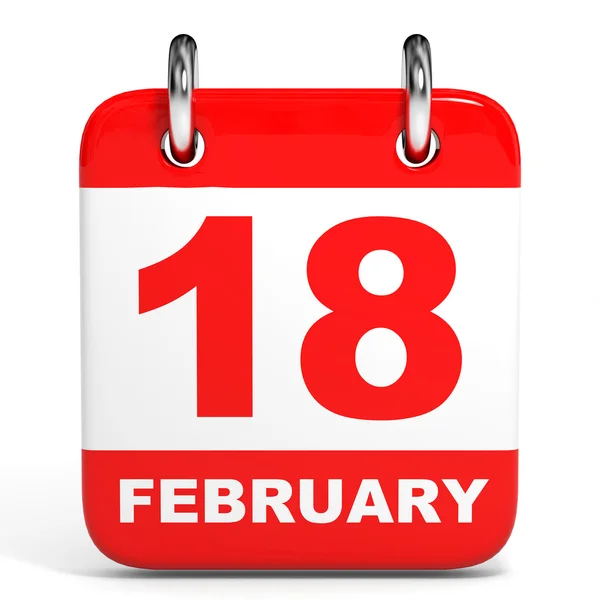 Calendario. 18 de febrero . —  Fotos de Stock