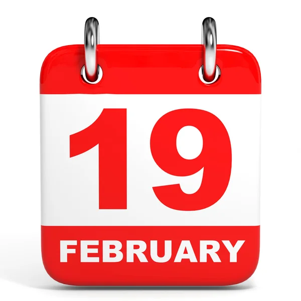 Calendario. 19 de febrero . —  Fotos de Stock