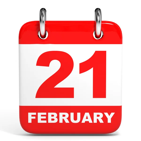 Calendario. 21 de febrero . —  Fotos de Stock