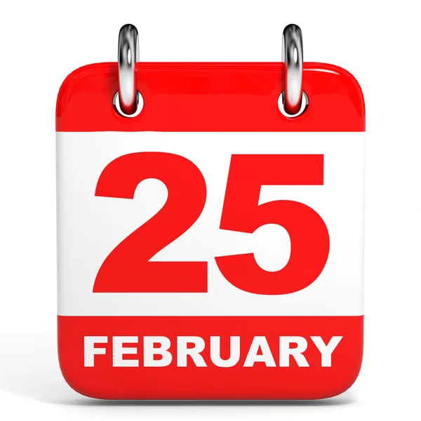 Calendario. 25 febbraio . — Foto Stock
