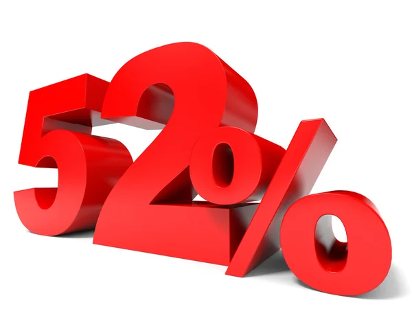 Red fifty two percent off. Discount 52. — Stock Photo, Image