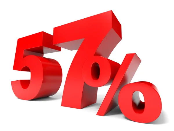 Red fifty seven percent off. Discount 57. — Stock Photo, Image