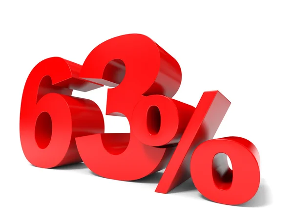 Red sixty three percent off. Discount 63. — Stock Photo, Image