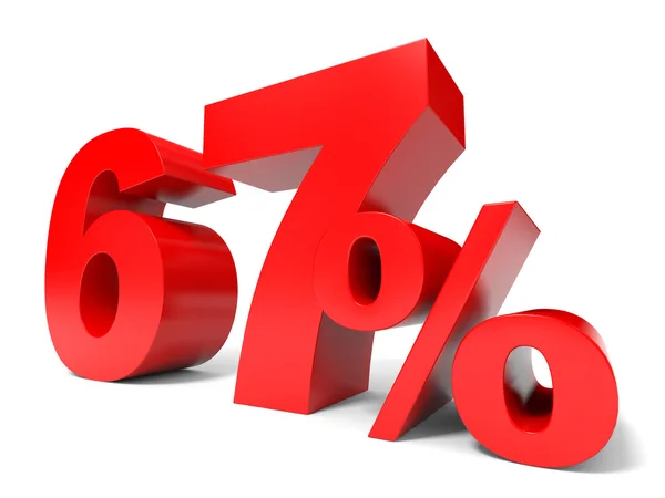 Red sixty seven percent off. Discount 67. — Stock Photo, Image