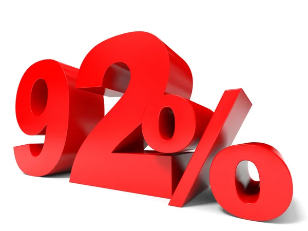 Red ninety two percent off. Discount 92. — Stock Photo, Image