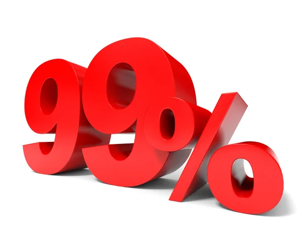 Red ninety nine percent off. Discount 99. — Stock Photo, Image