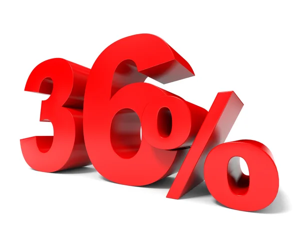 Red thirty six percent off. Discount 36. — Stock Photo, Image