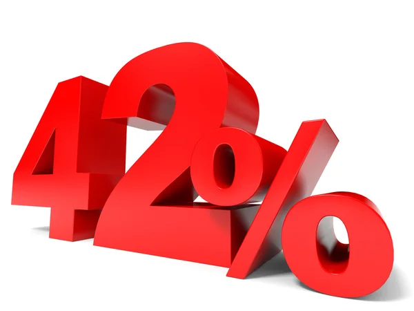 Red forty two percent off. Discount 42. — Stock Photo, Image