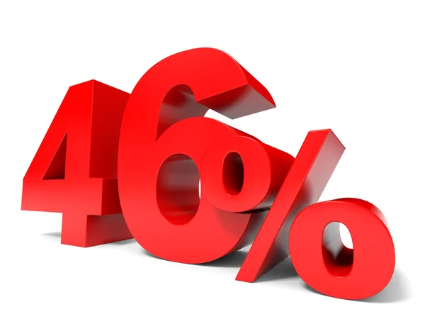 Red forty six percent off. Discount 46. — Stock Photo, Image