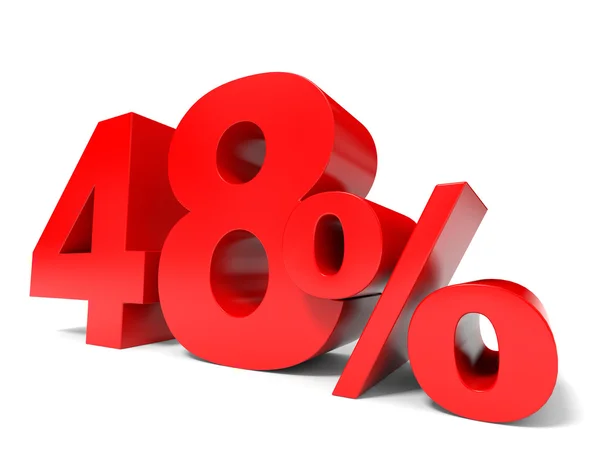 Red forty eight percent off. Discount 48. — Stock Photo, Image
