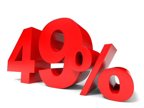 Red forty nine percent off. Discount 49. — Stock Photo, Image