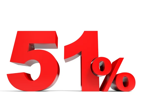 Red fifty one percent off. Discount 51. — Stock Photo, Image