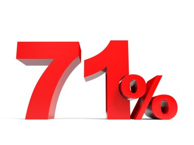 Kırmızı yetmiş bir yüzde. 71 indirim.