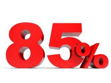 Kırmızı 85 yüzde. 85 indirim.