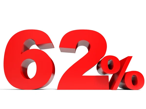 Röda sextio två procents rabatt. Rabatt 62. — Stockfoto