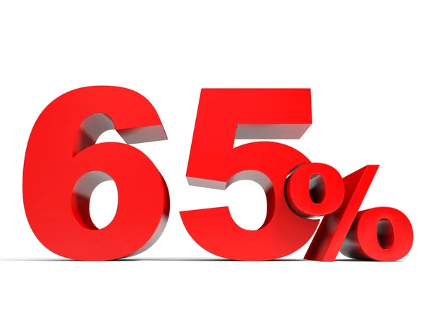 Red sixty five percent off. Discount 65. — Stock Photo, Image